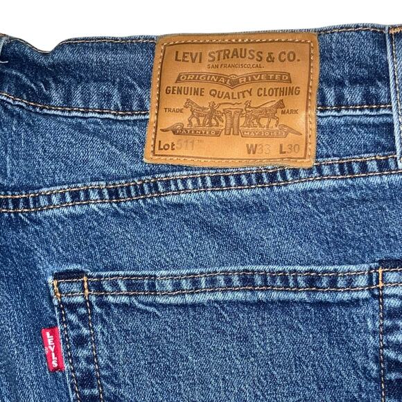 Men’s Levi’s 511 Slim Fit Medium Wash Jeans-size 33w30L - Picture 7 of 14